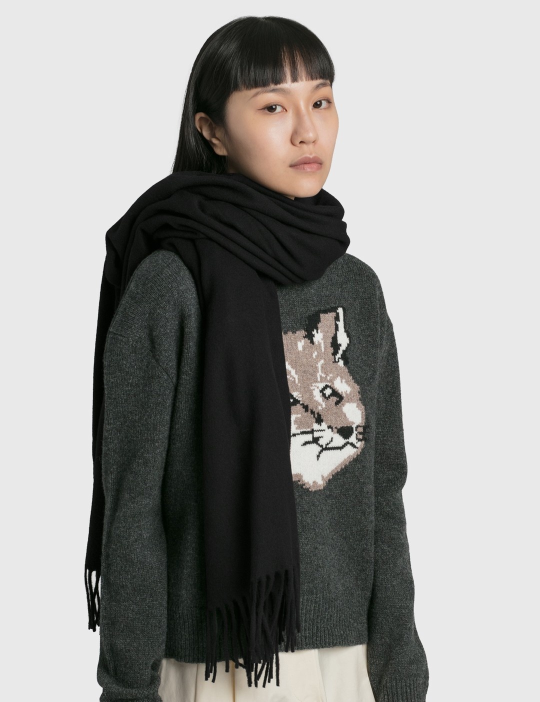 FOX HEAD PATCH WOOL SCARF - 6