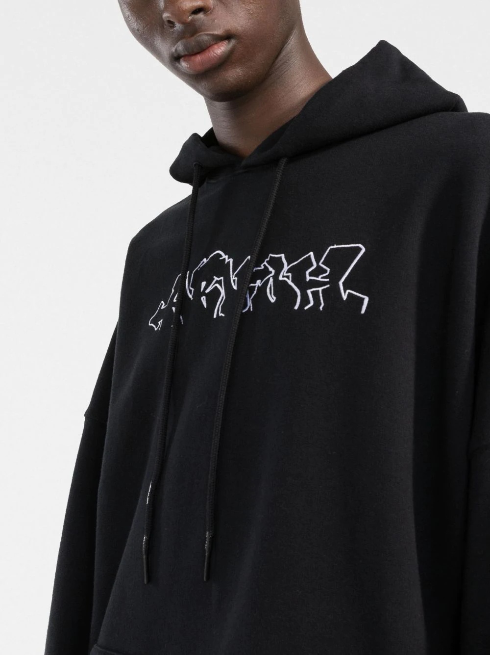 graphic logo print hoodie - 5