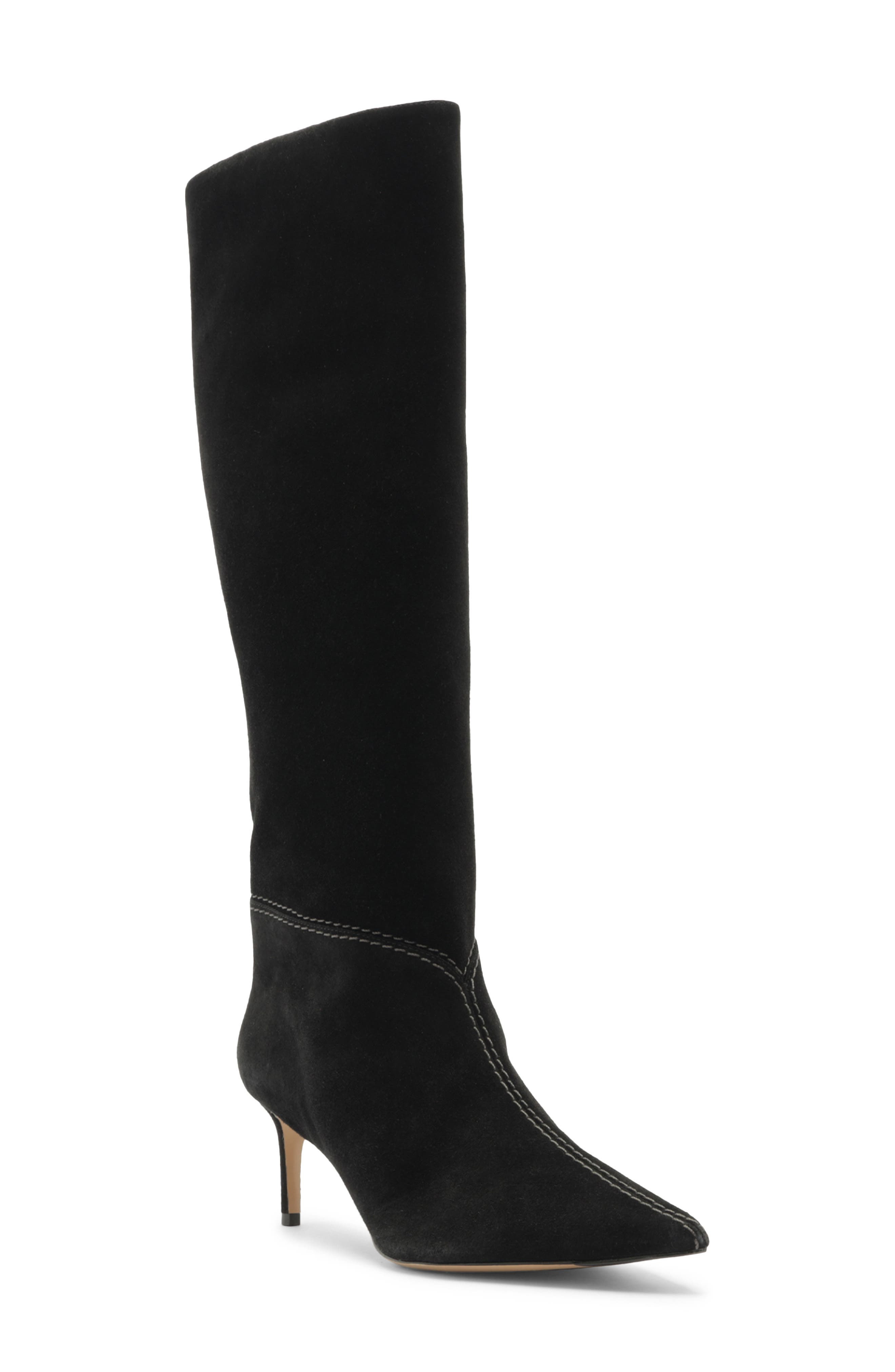 Alexandre Birman Malva Pointed Toe Knee High Boot in Black at Nordstrom - 1