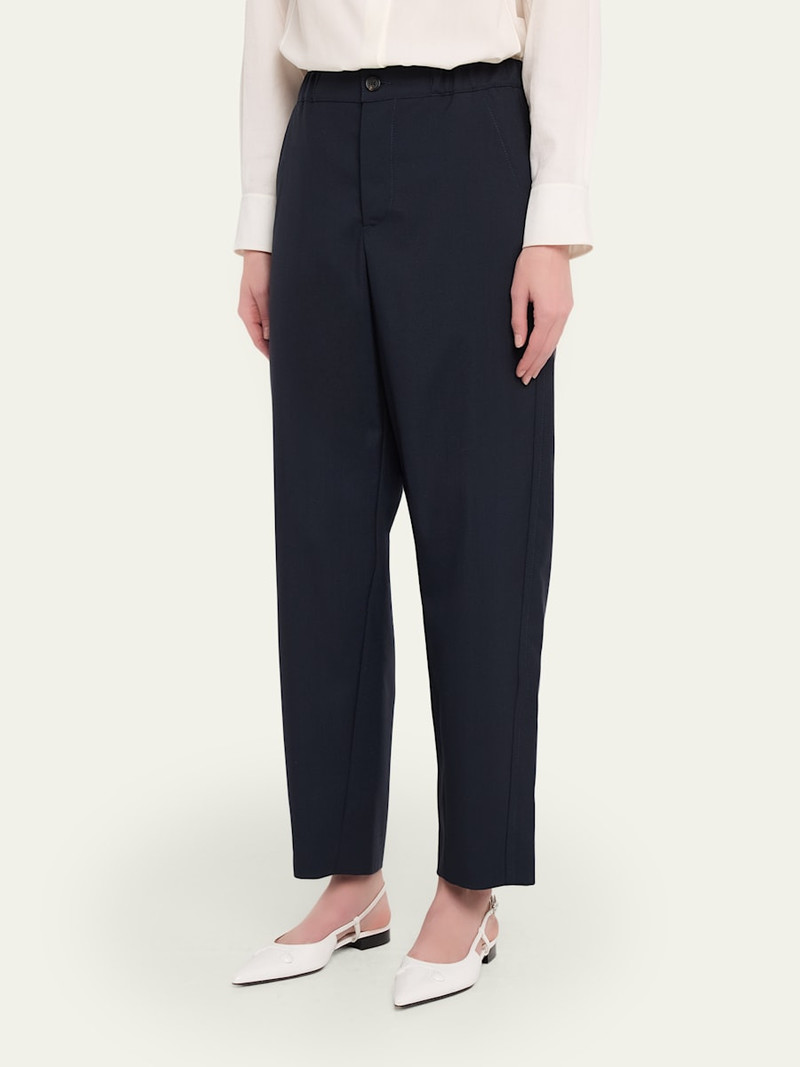 Wool Twill Tapered-Leg Ankle Trousers 4