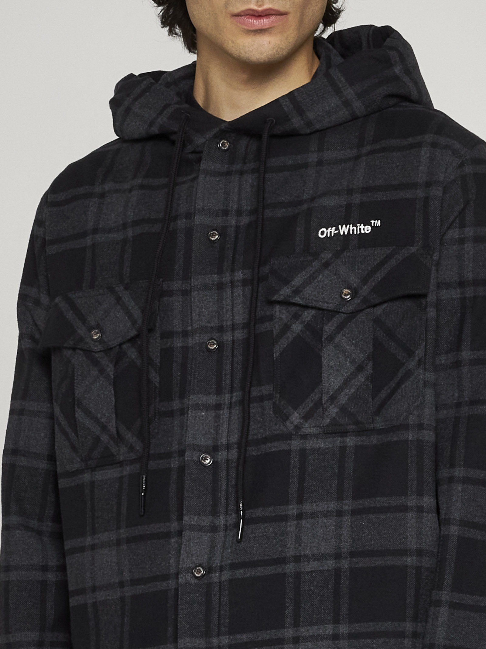 Outline Arrow check flannel overshirt - 5