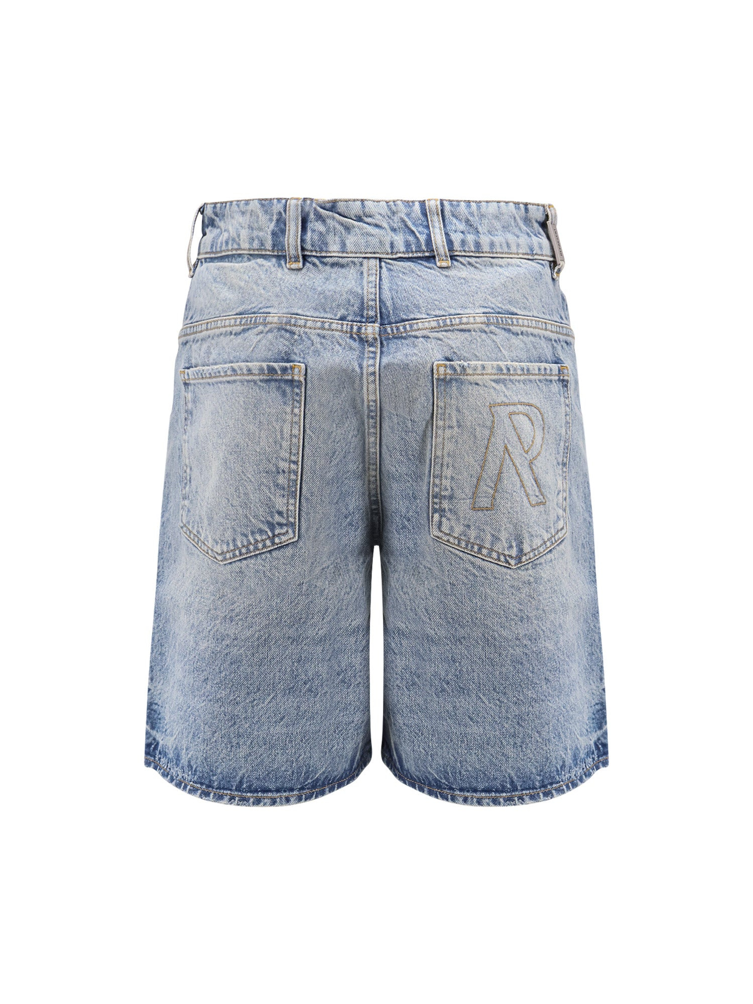 Tailored Stone-Washed Denim Bermuda Shorts - 2