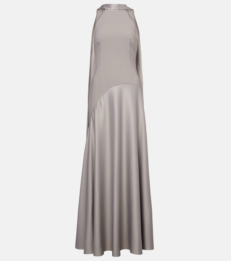 Cece satin and crêpe gown 1
