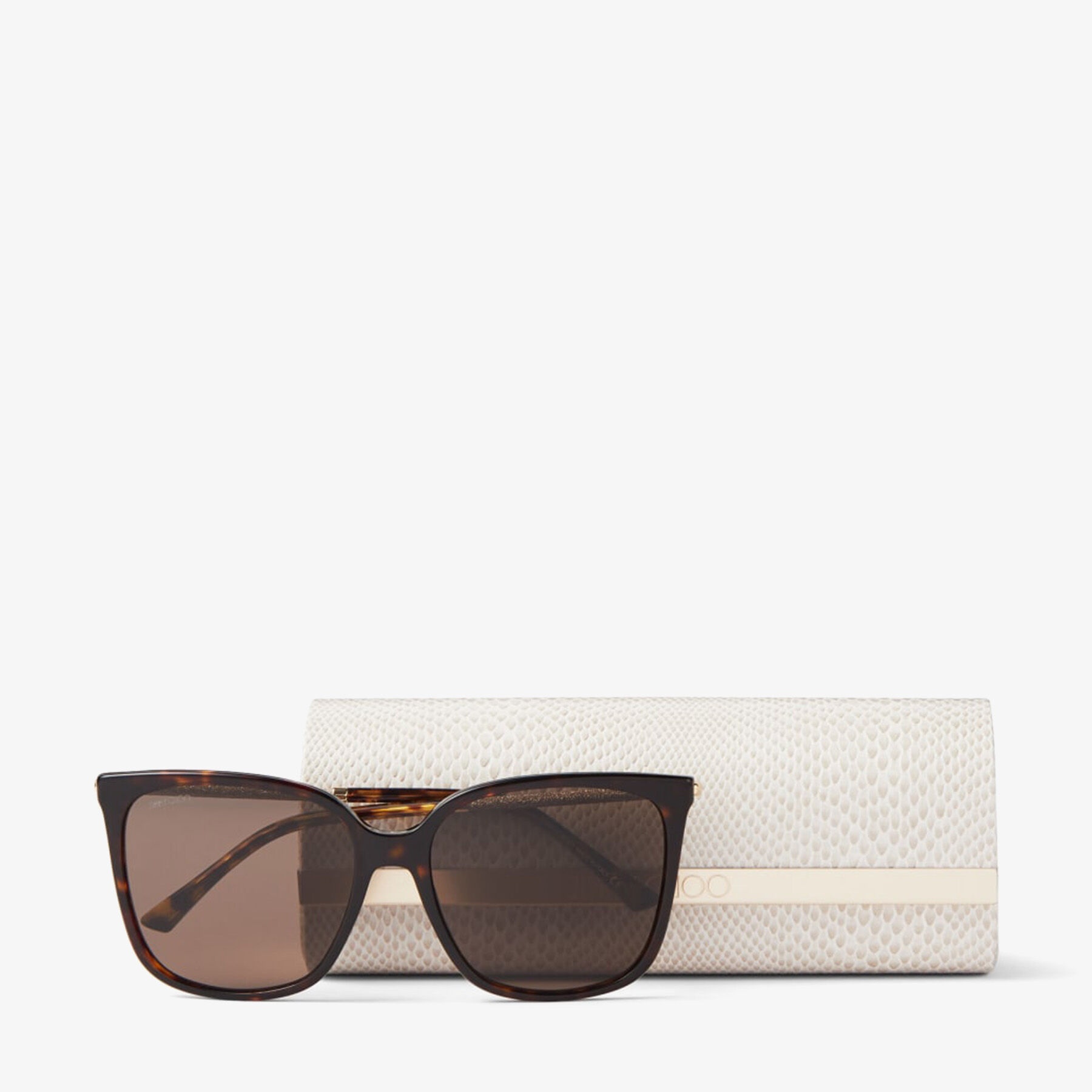 Scilla
Brown Havana Square-Frame Sunglasses with Gold Glitter Temples - 3