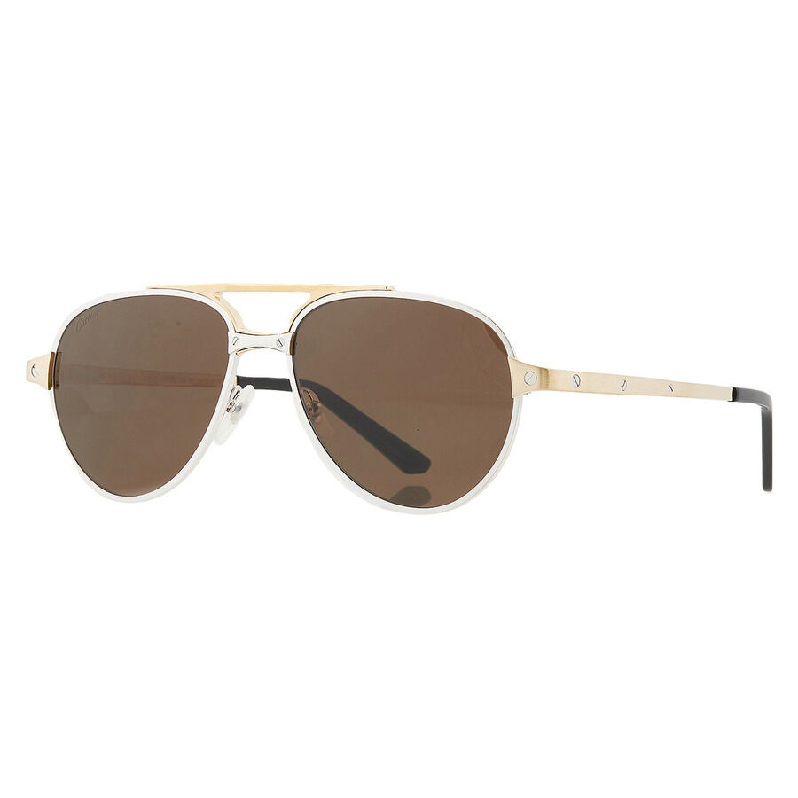 Cartier Polarized Brown Pilot Men's Sunglasses CT0476S 008 59 - 2