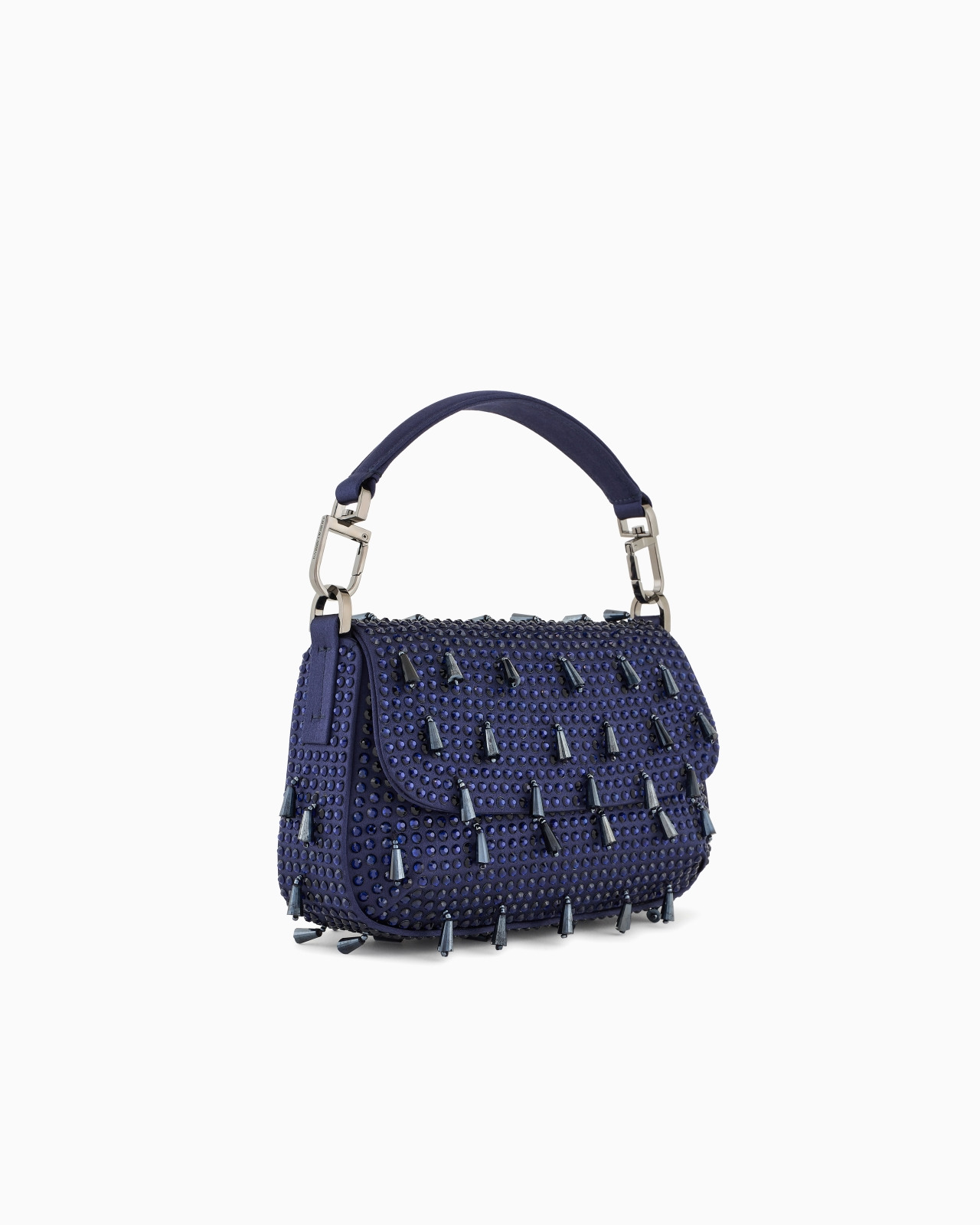 LA PRIMA SOFT MINI SATIN HANDBAG WITH RHINESTONE AND BEAD EMBROIDERY - 2