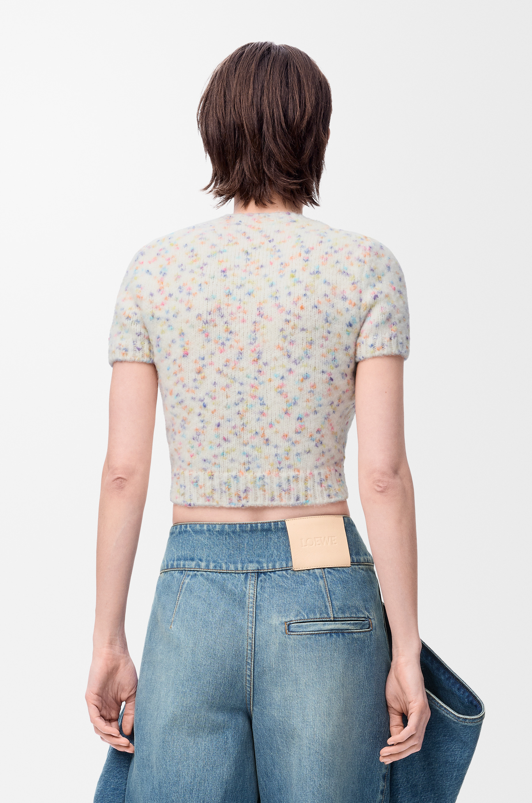 Short sleeve sweater in wool and alpaca blend - 4