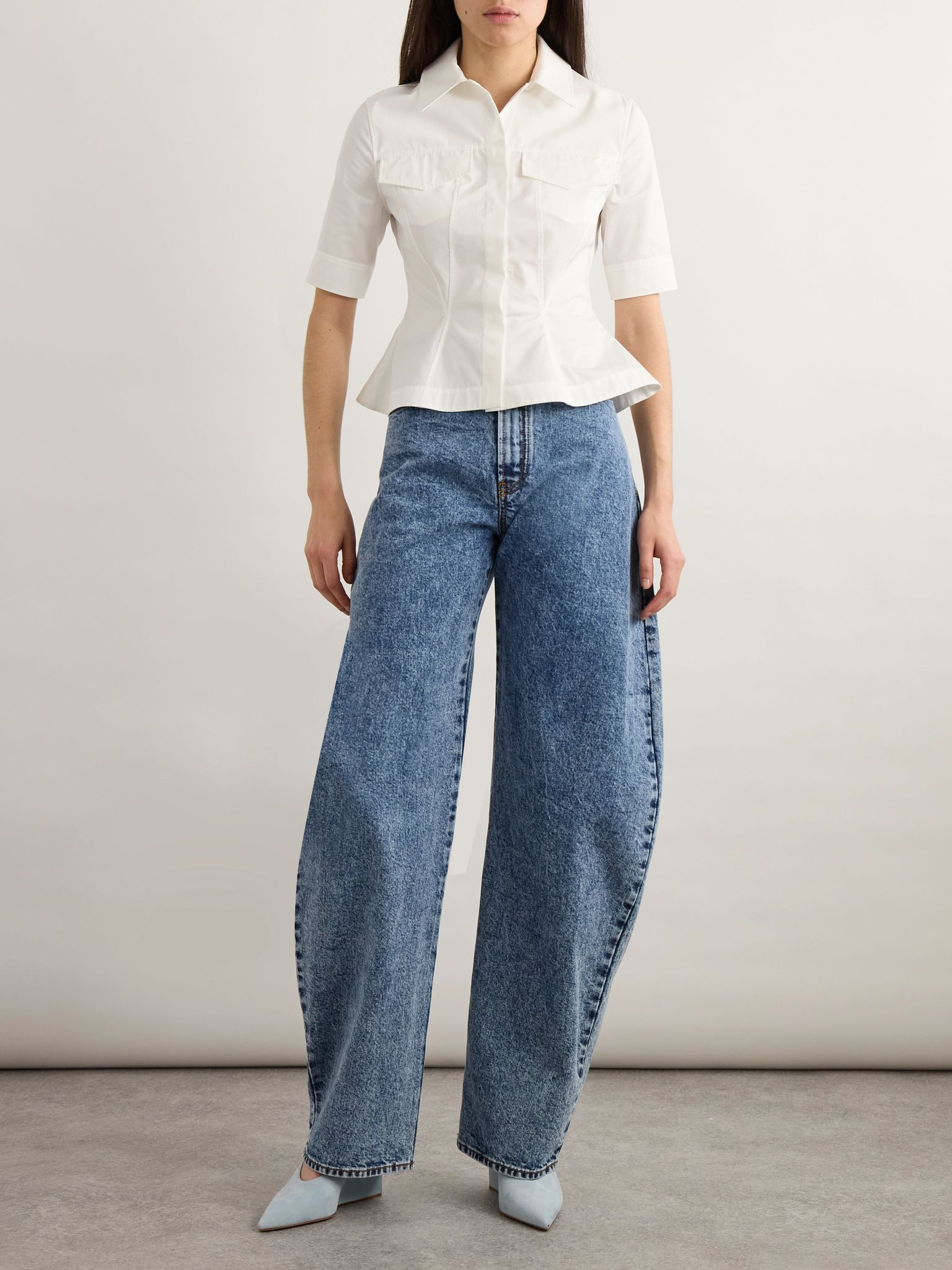 High-rise barrel-leg jeans Blue - 2