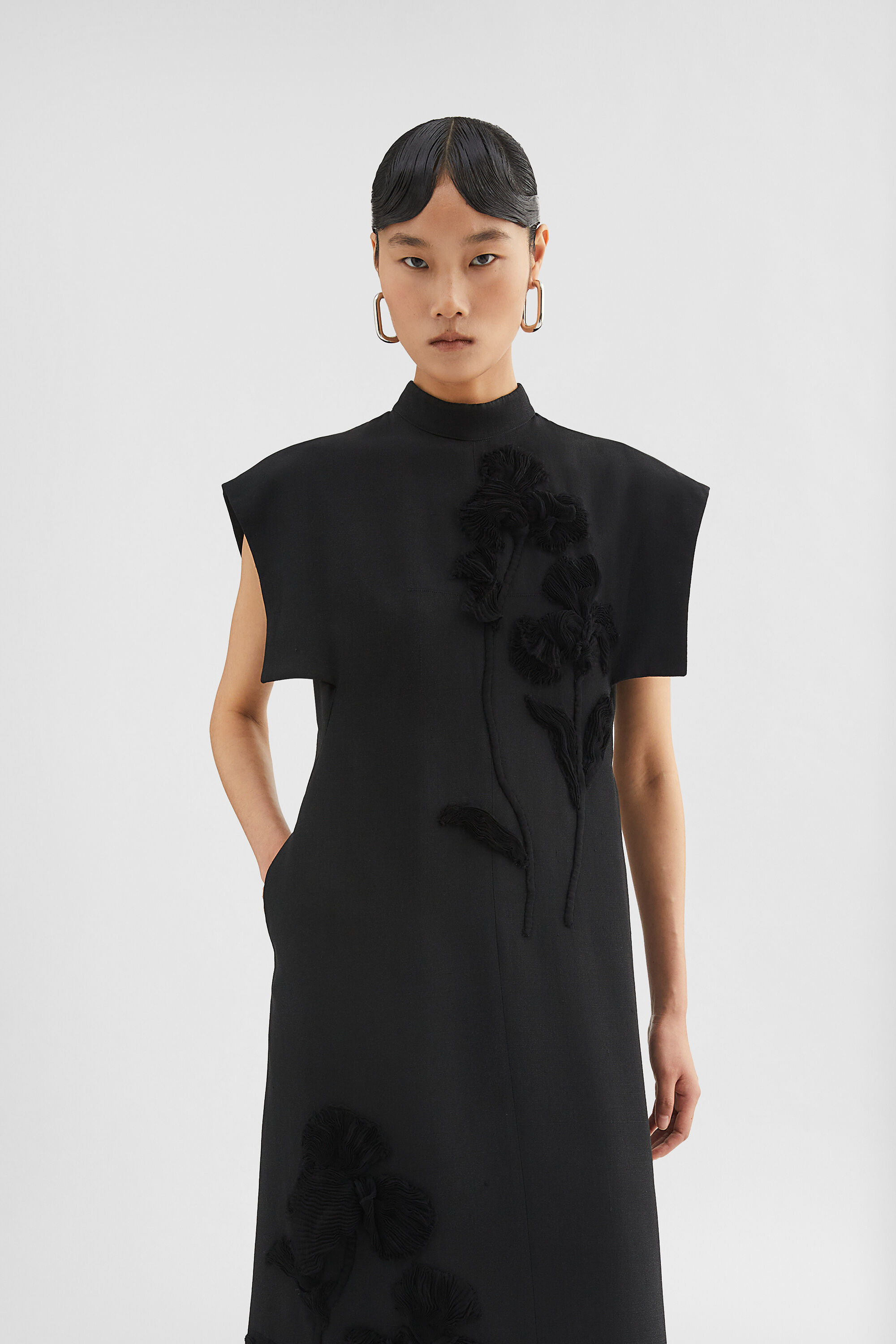Silk Blend Embroidered Dress - 4