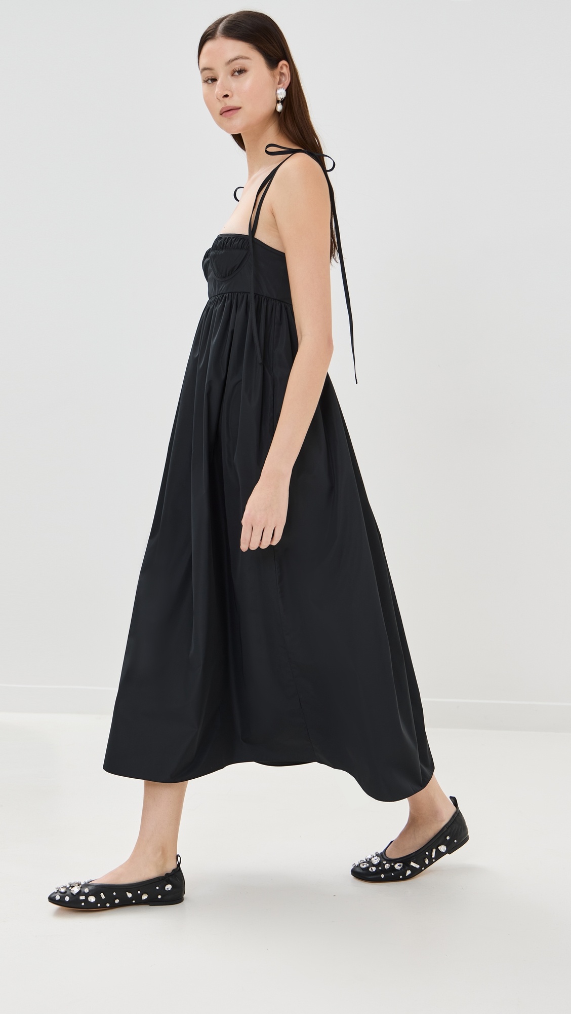 CECILIE BAHNSEN Alena Dress Recycled Faille Black | shopbop