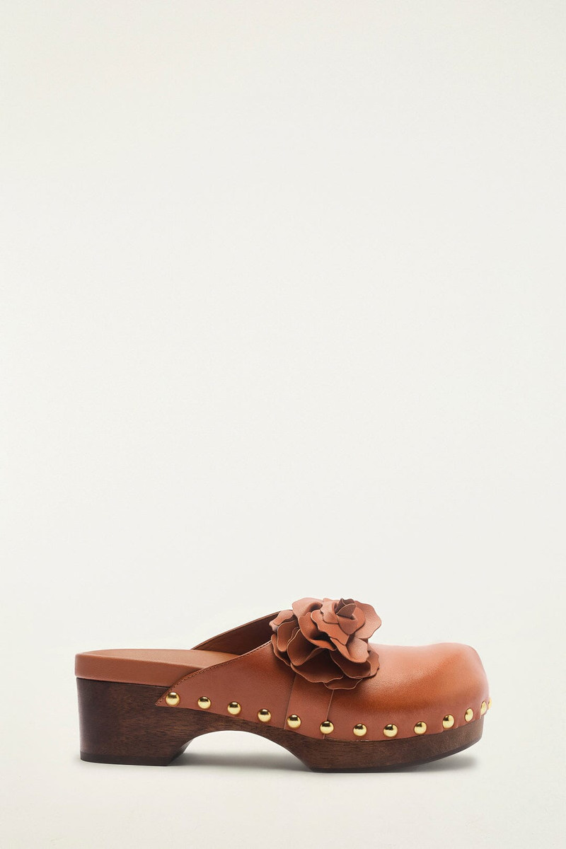 Brown Flower Clog - 1
