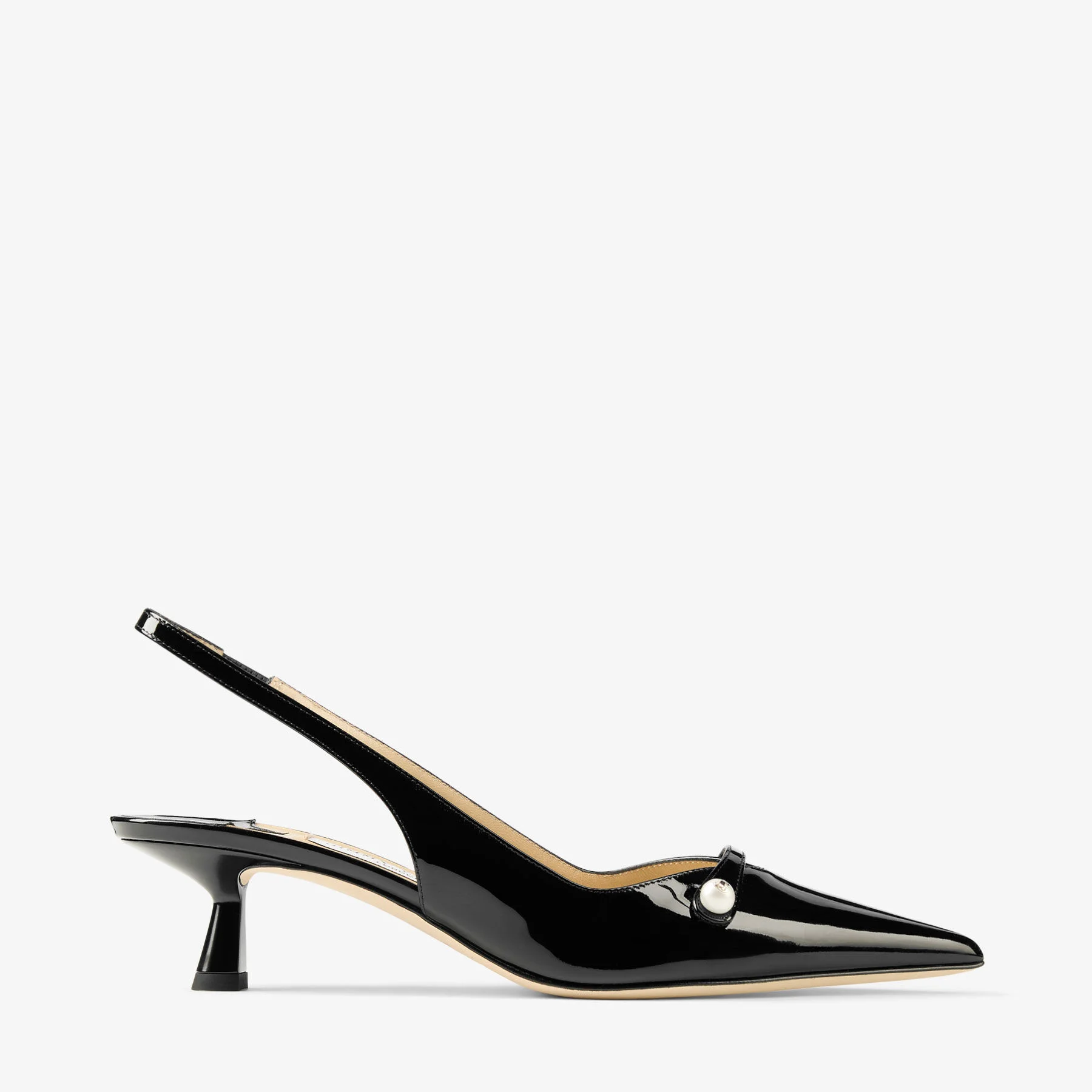 Amita 45 Black Patent Leather Slingbacks - 1