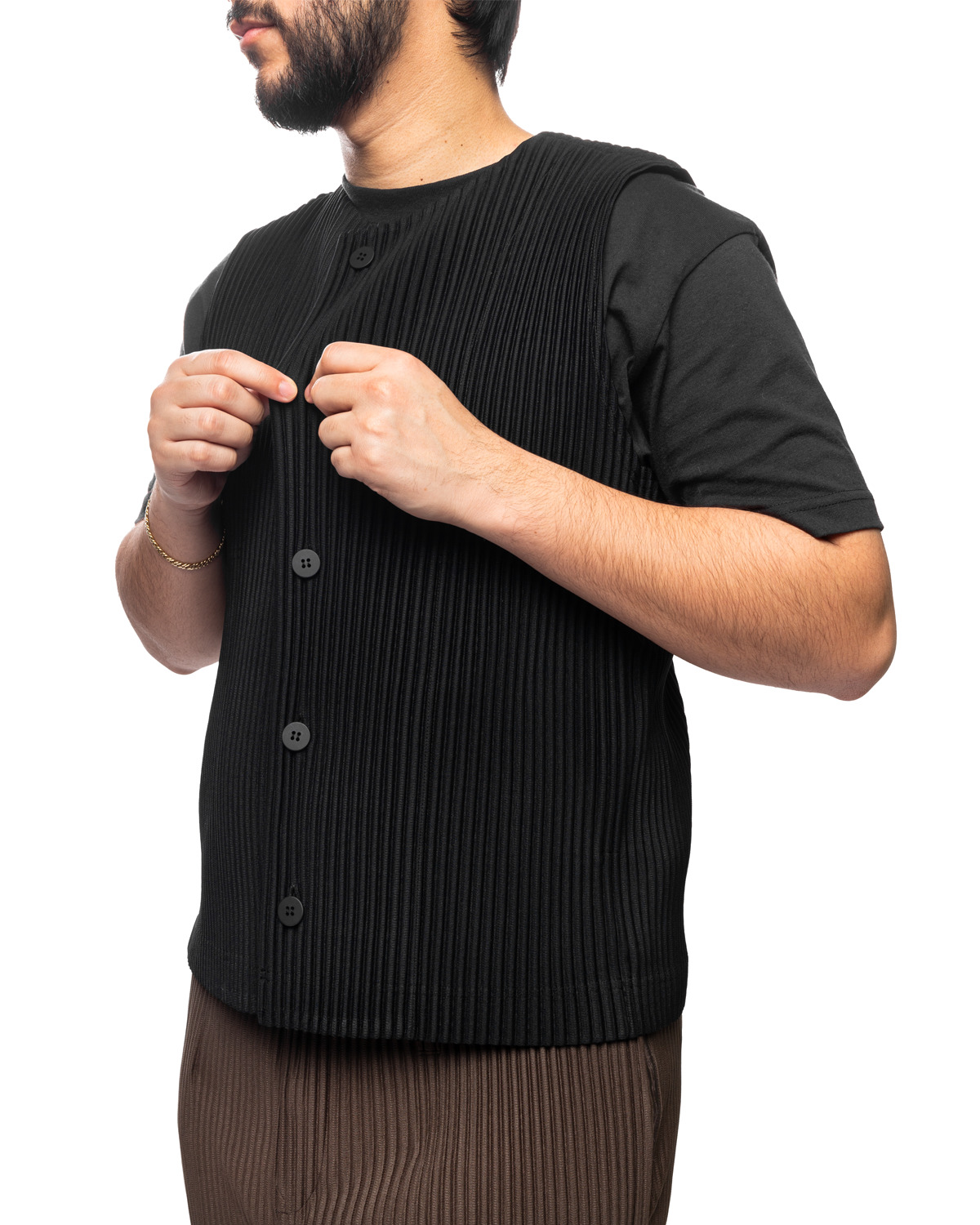Tailored Pleats 1 Vest Black (no.15) - 4