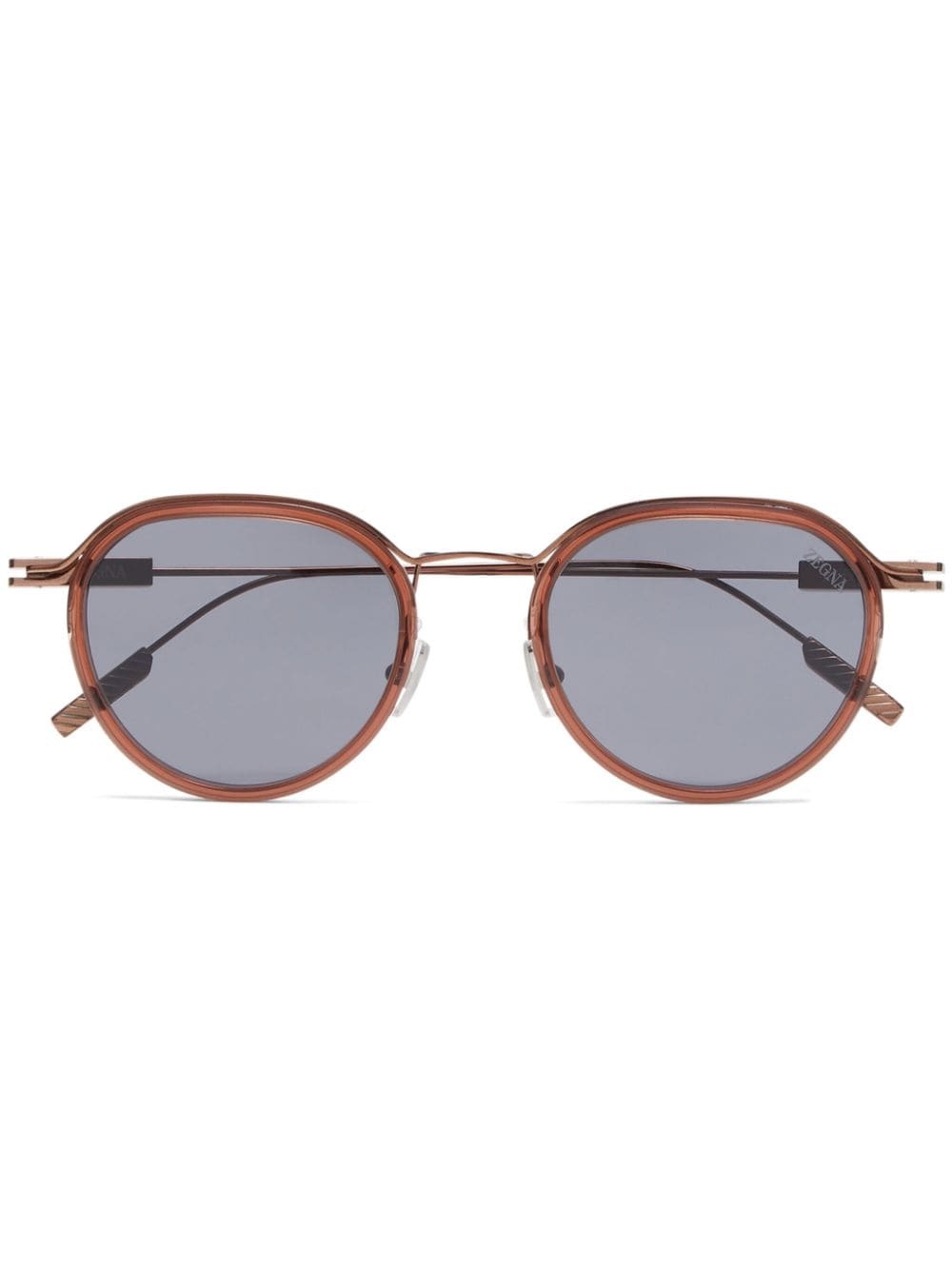 round-frame metal sunglasses - 1