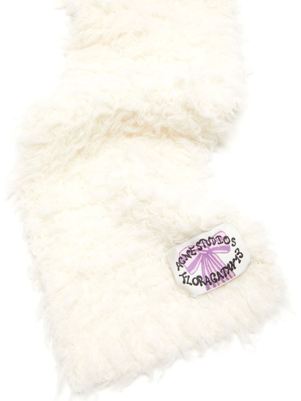 logo-tag faux-fur scarf - 2