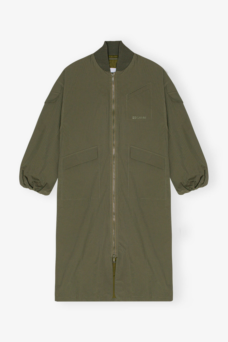 GREEN TECH SEERSUCKER OVERSIZED SHELL COAT 1