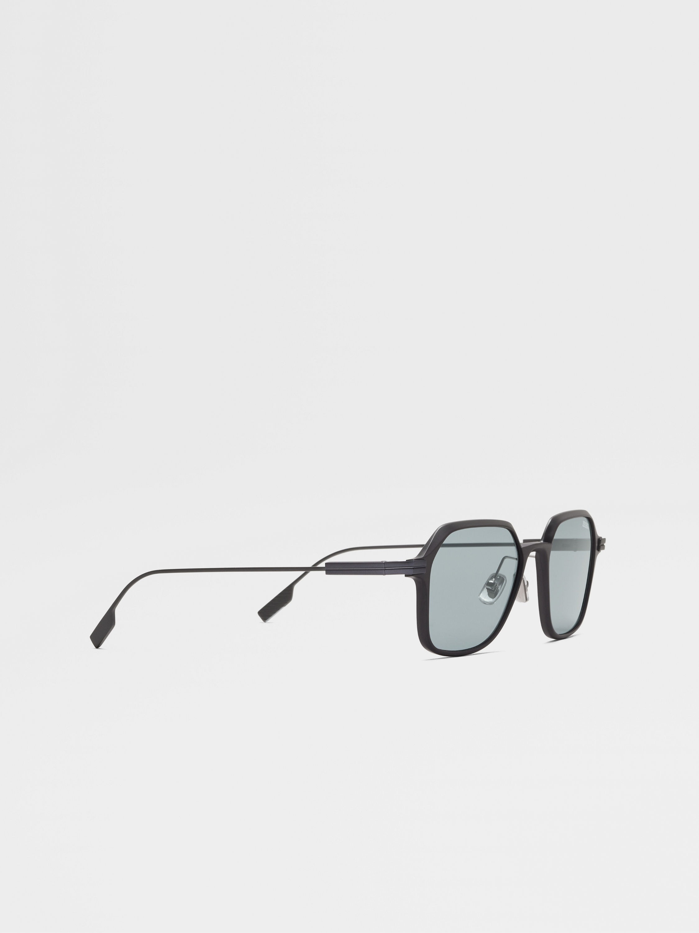 NAVY BLUE ALUMINUM AND METAL SUNGLASSES - 3