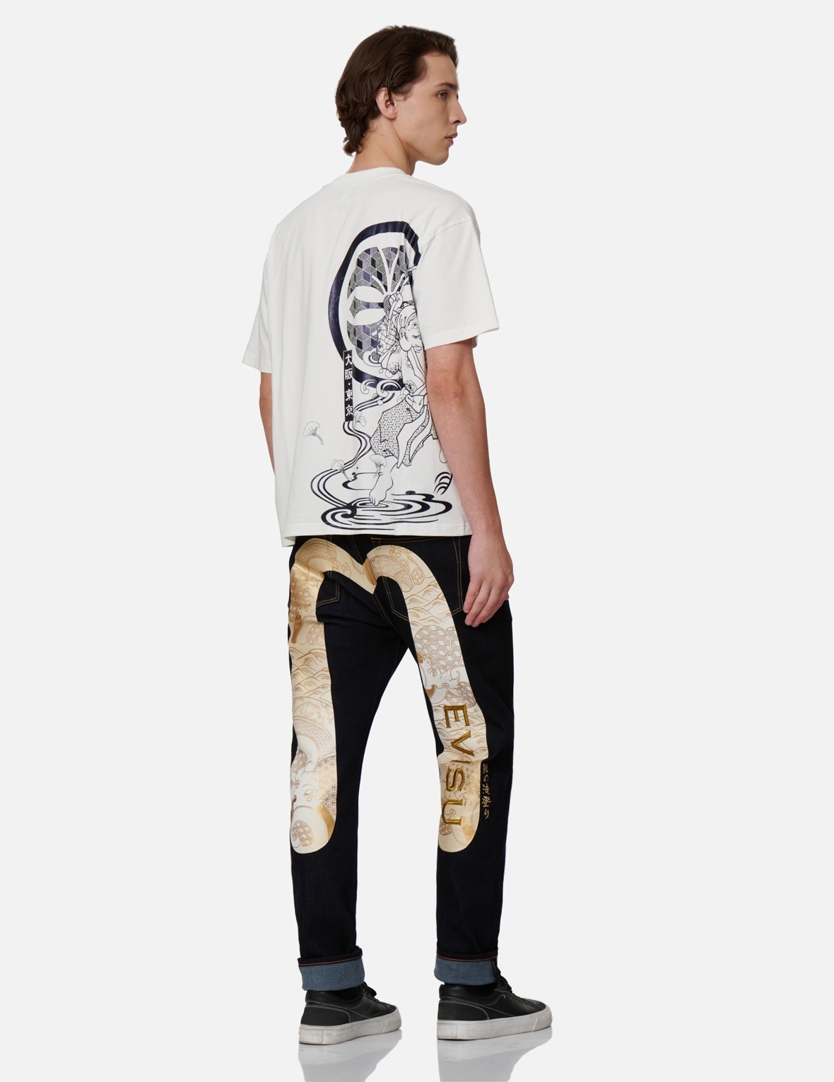 JAPANESE-PATTERN DAICOCK PRINT CARROT-FIT JEANS #2017 - 3