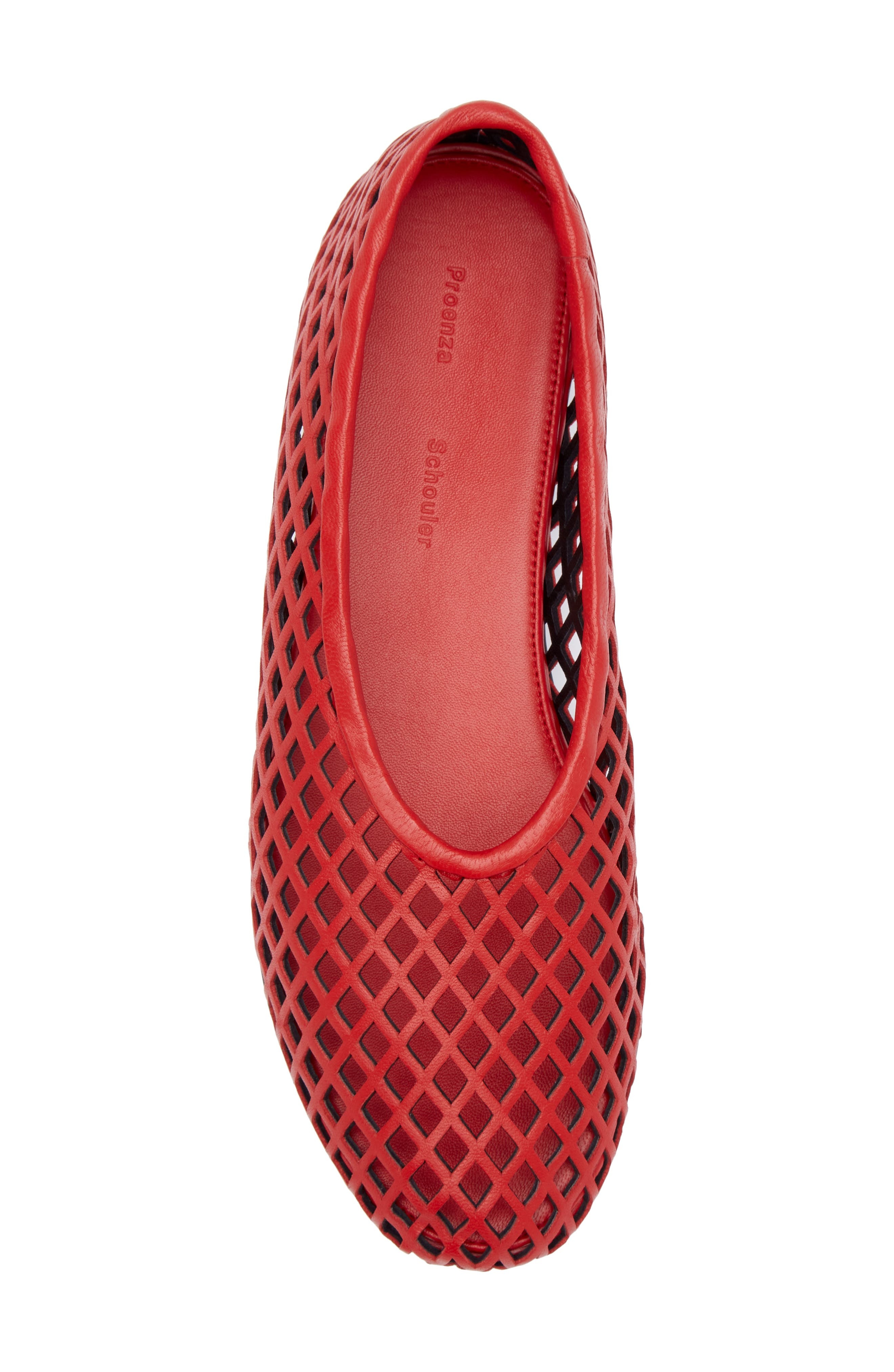 Proenza Schouler Tee Perforated Ballet Flat in Red at Nordstrom - 5