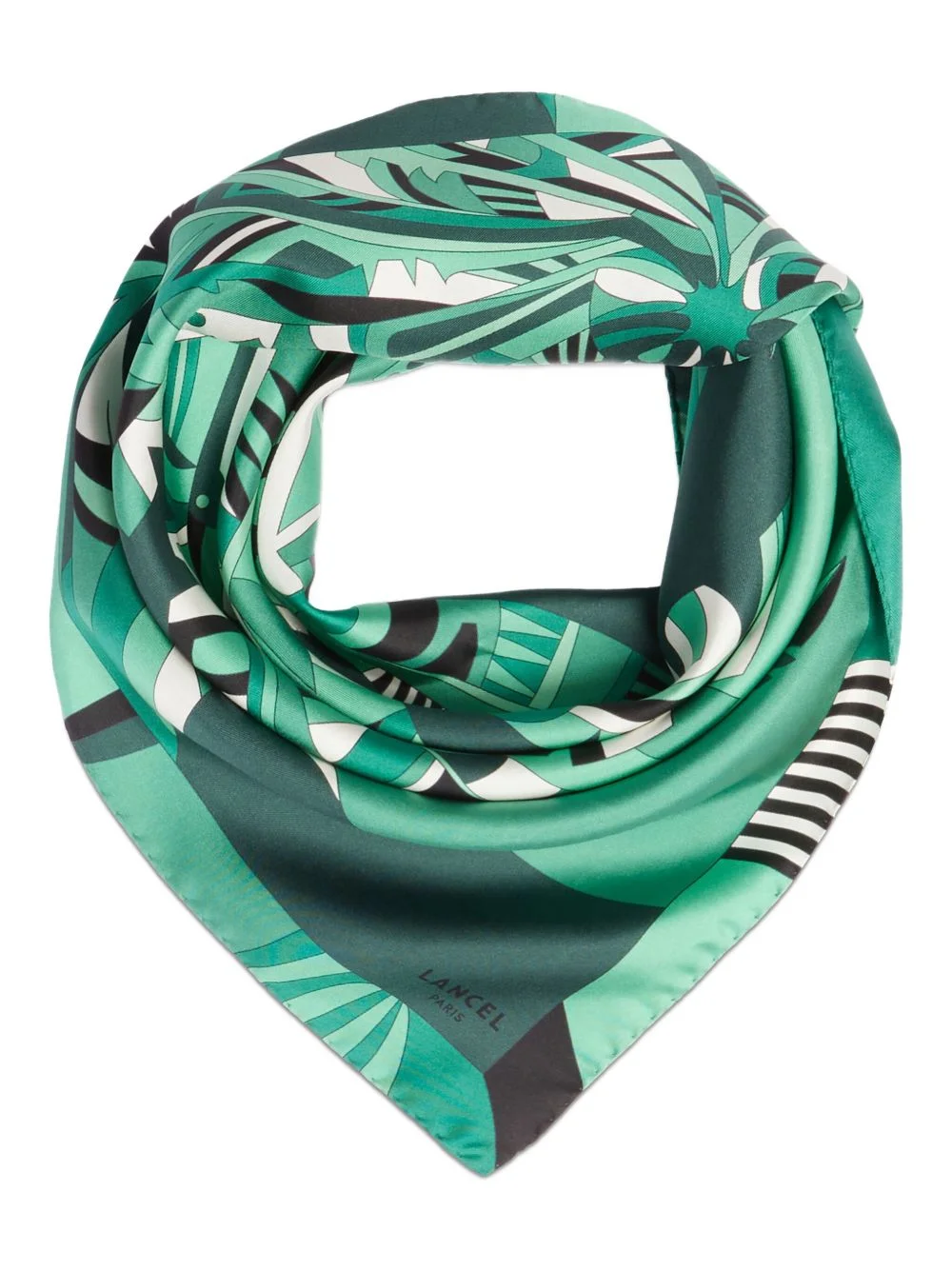 arabesque-print silk scarf - 1