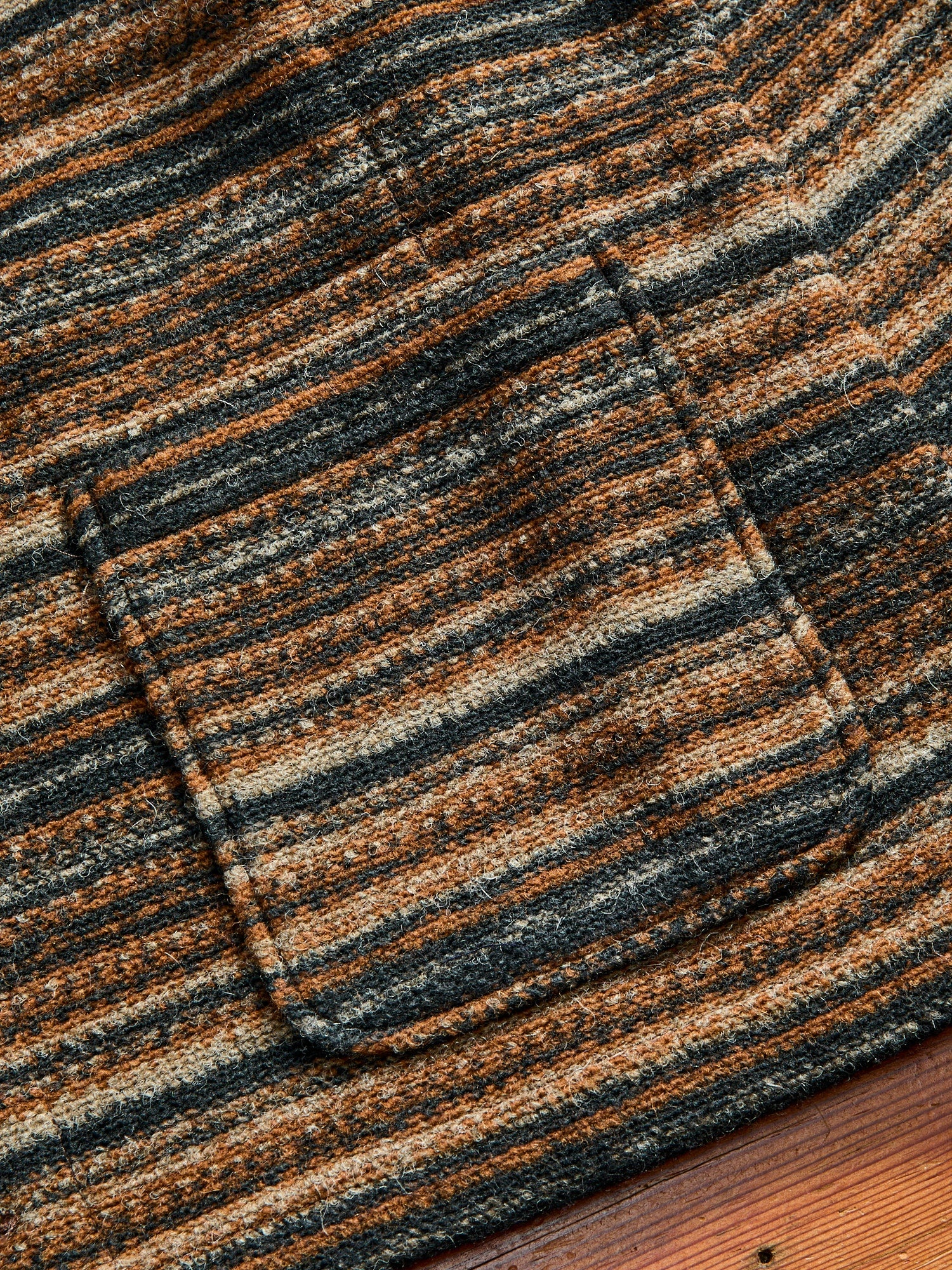 Fair Isle Knit Cardigan Sweater in Brown Stripe - 4