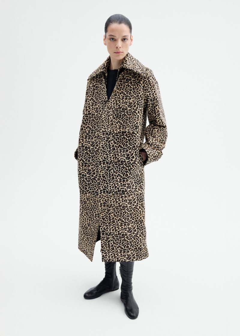 Leather Leopard Coat in Calf Hair 6