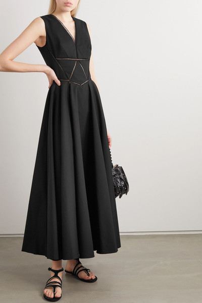 Alaïa Paneled cotton-poplin gown outlook