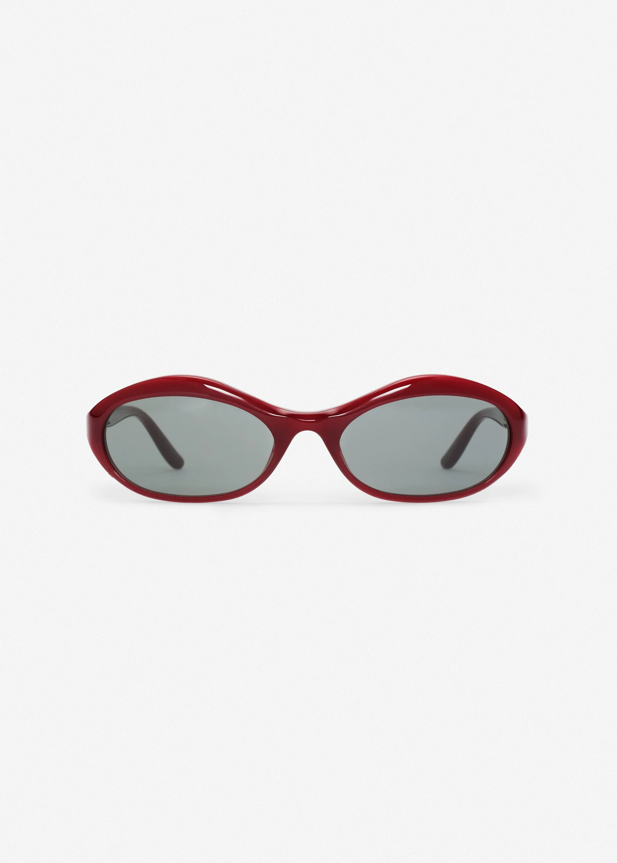 Oval sunglasses in burgundy - 1