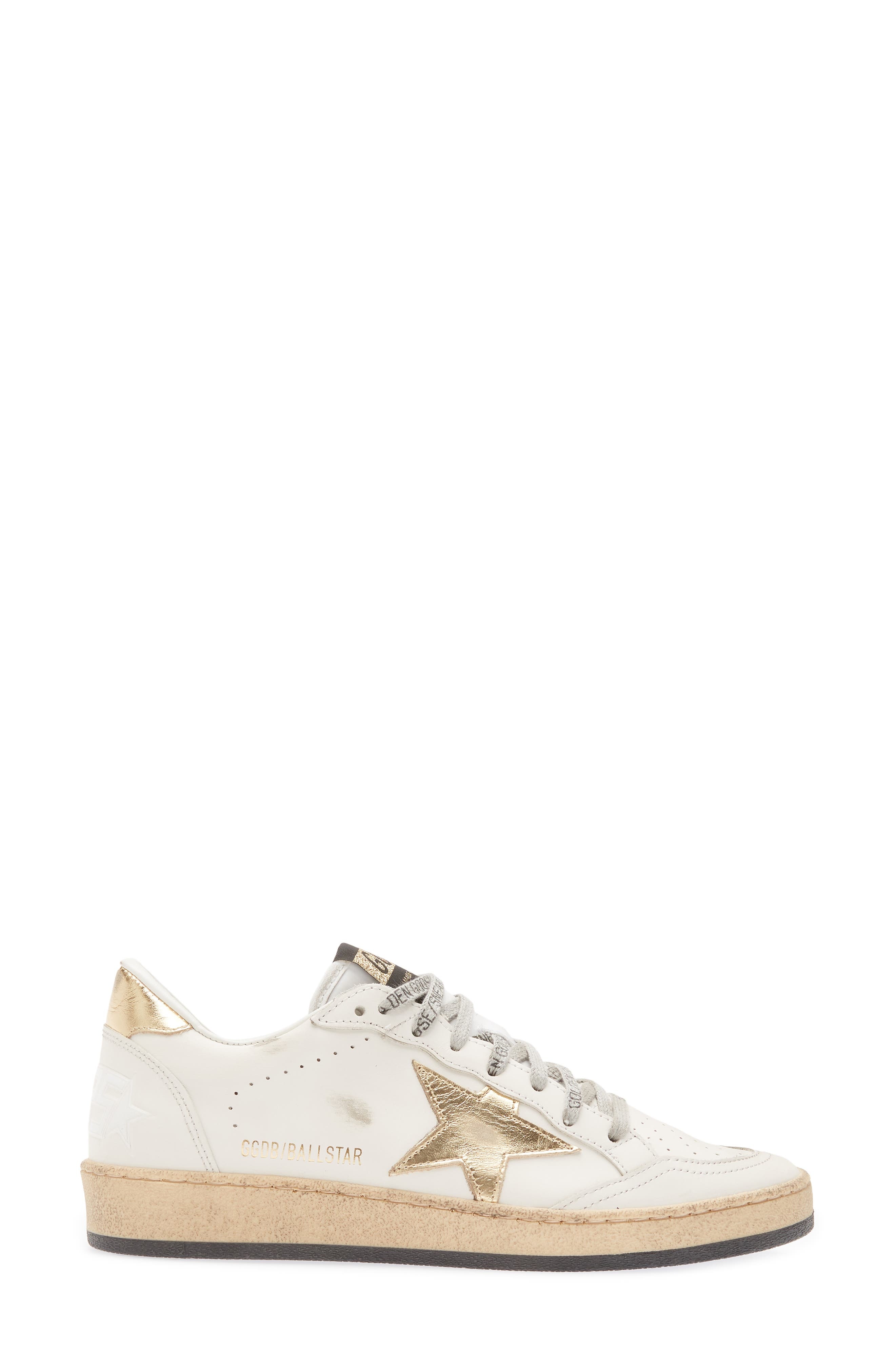 Golden Goose Ball Star Low Top Sneaker in Milk/Gold at Nordstrom - 3