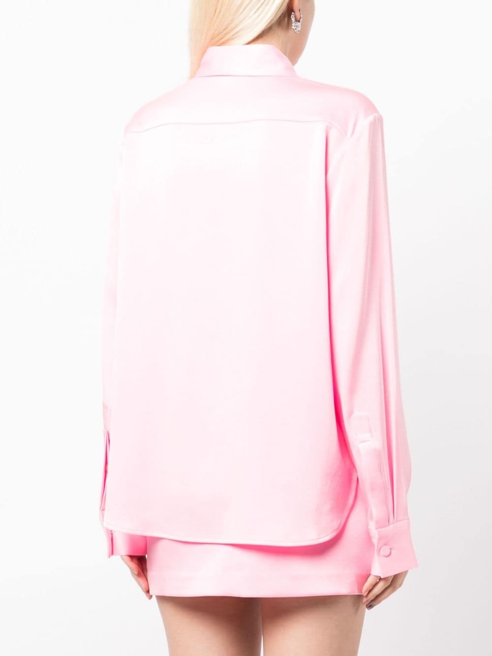 satin-finish button-down shirt - 4