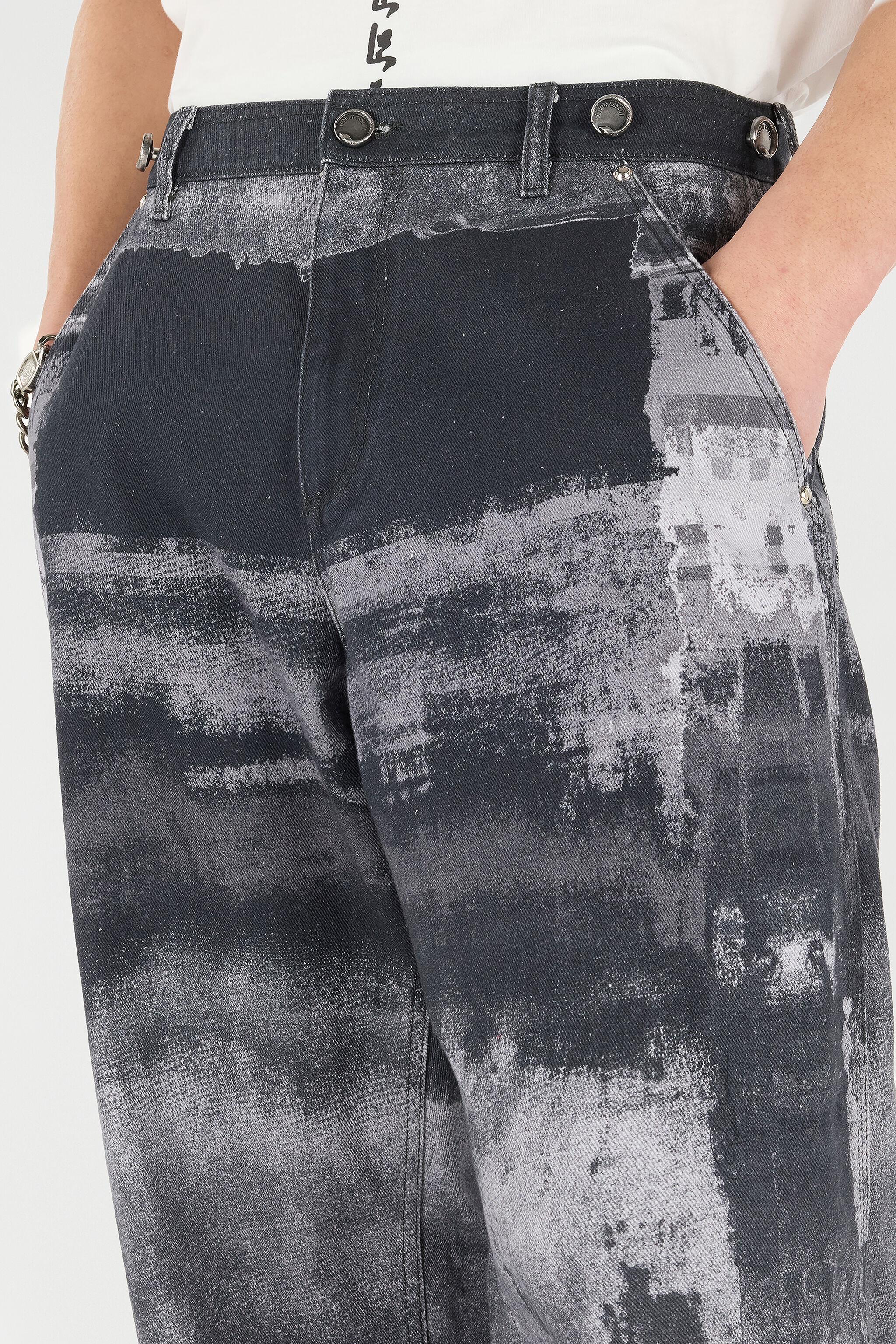 Pure Cotton Pants With A Used Effect - 6