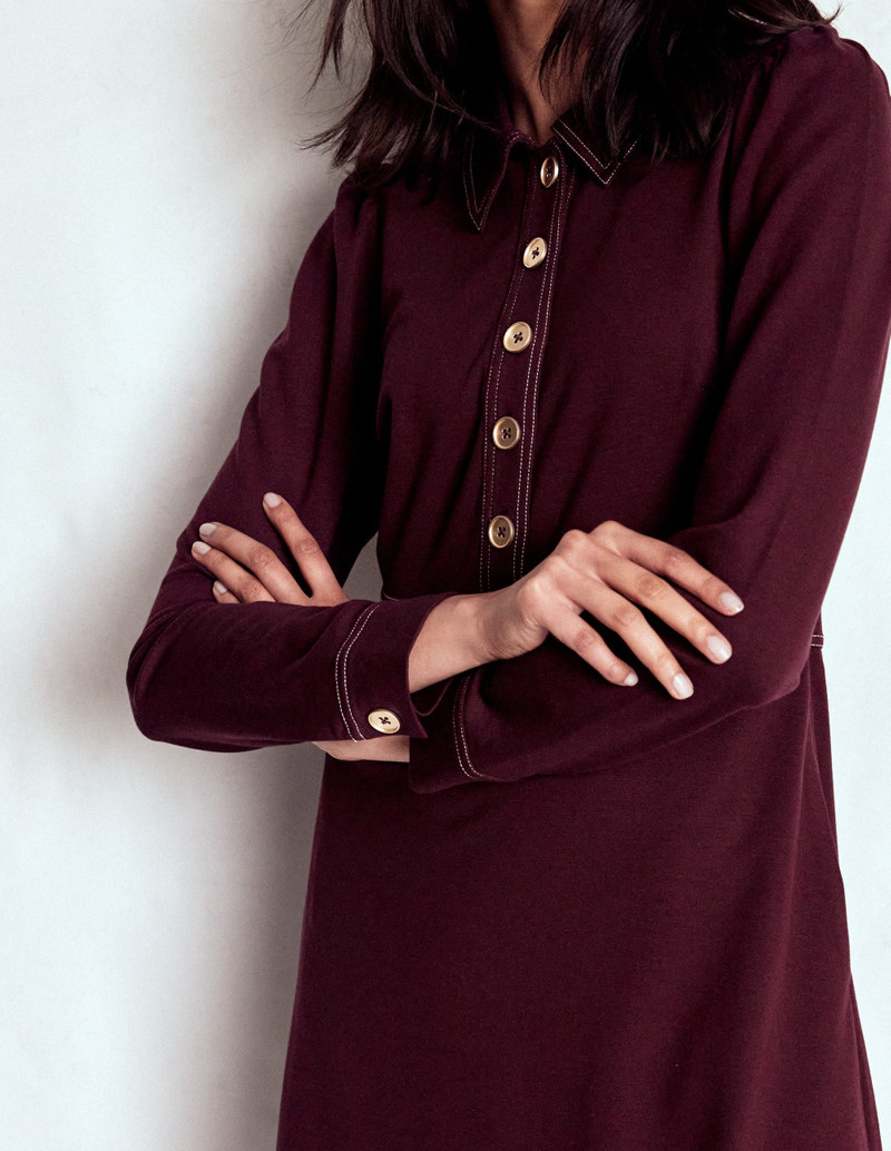 Nicolette Long Sleeve Dress-Dark Cherry 4