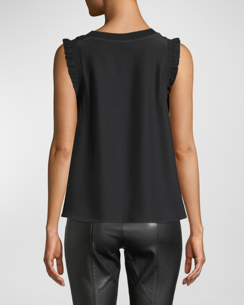 Cinq à Sept Tous Les Jours Lenore Crewneck Sleeveless Silk Top outlook