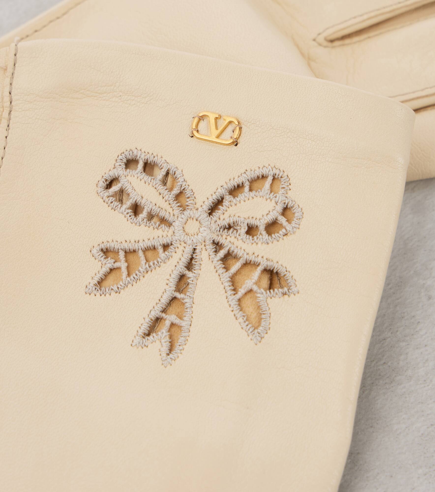 VLogo Signature leather gloves - 2