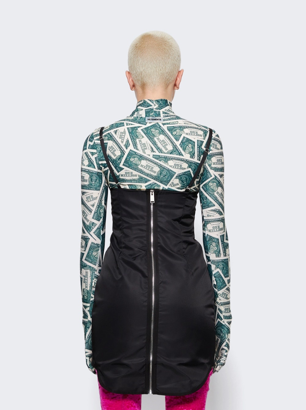 Ex-ray Nylon Corset Dress Black - 5