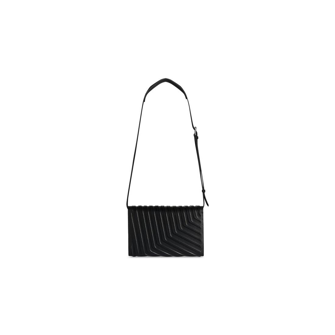 Men's Car Flap Bag With Strap in Black - 5