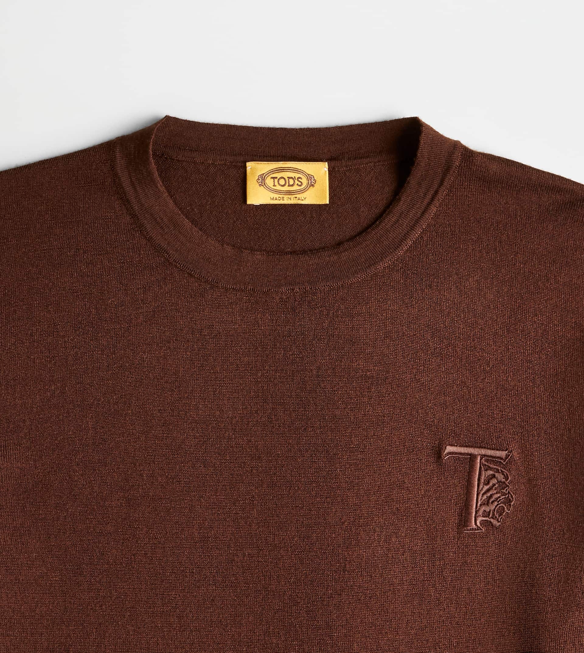 CASHMERE BLEND ROUND NECK JUMPER - BROWN - 6