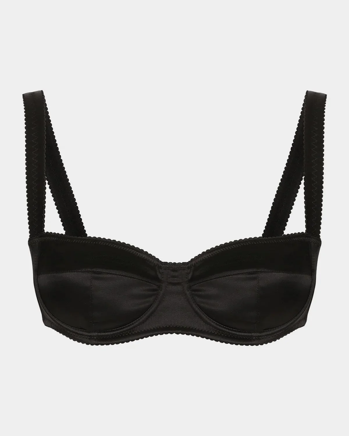 Semi-Padded Satin Balconette Bra - 1