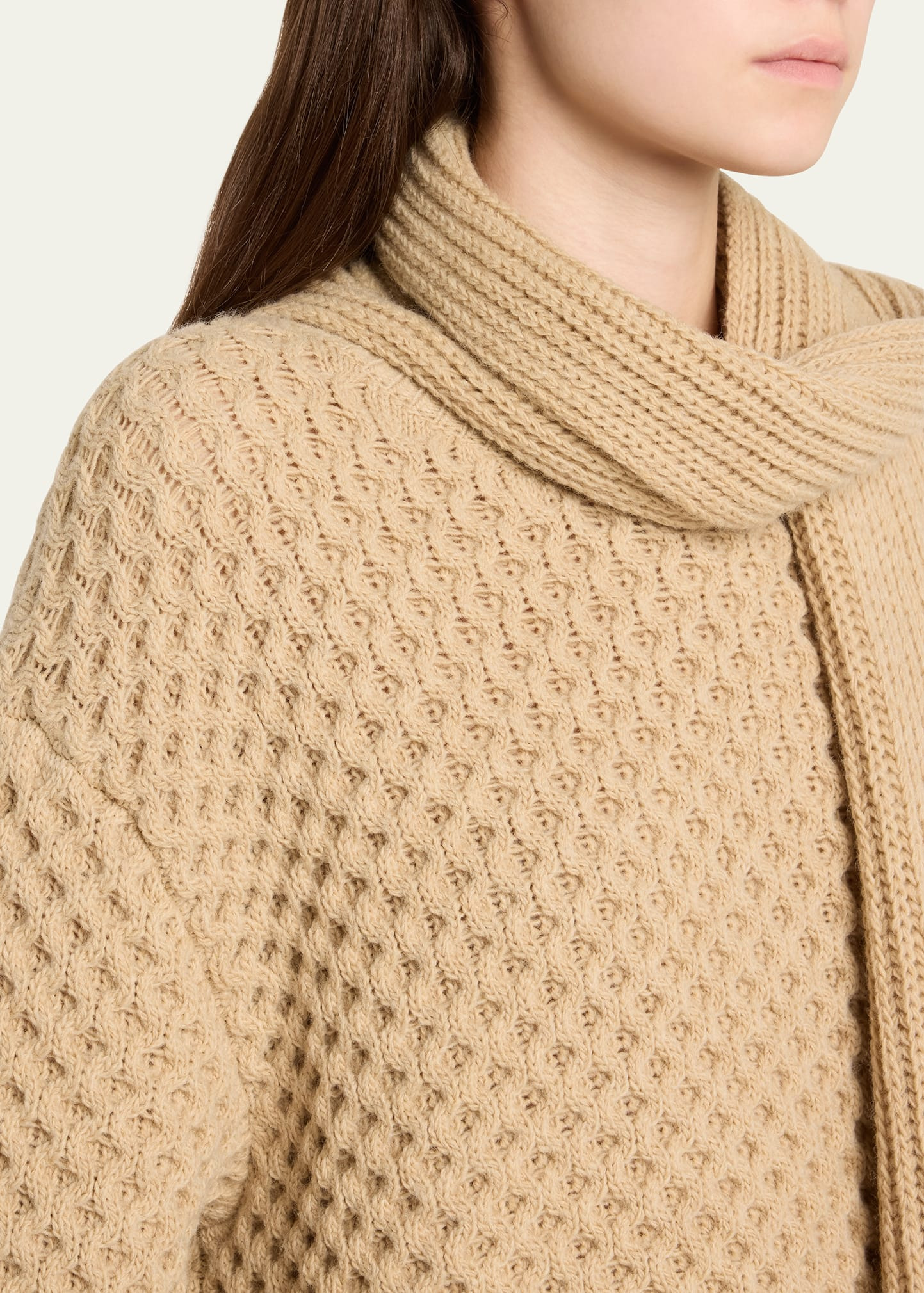 Crewneck Scarf Sweater - 5