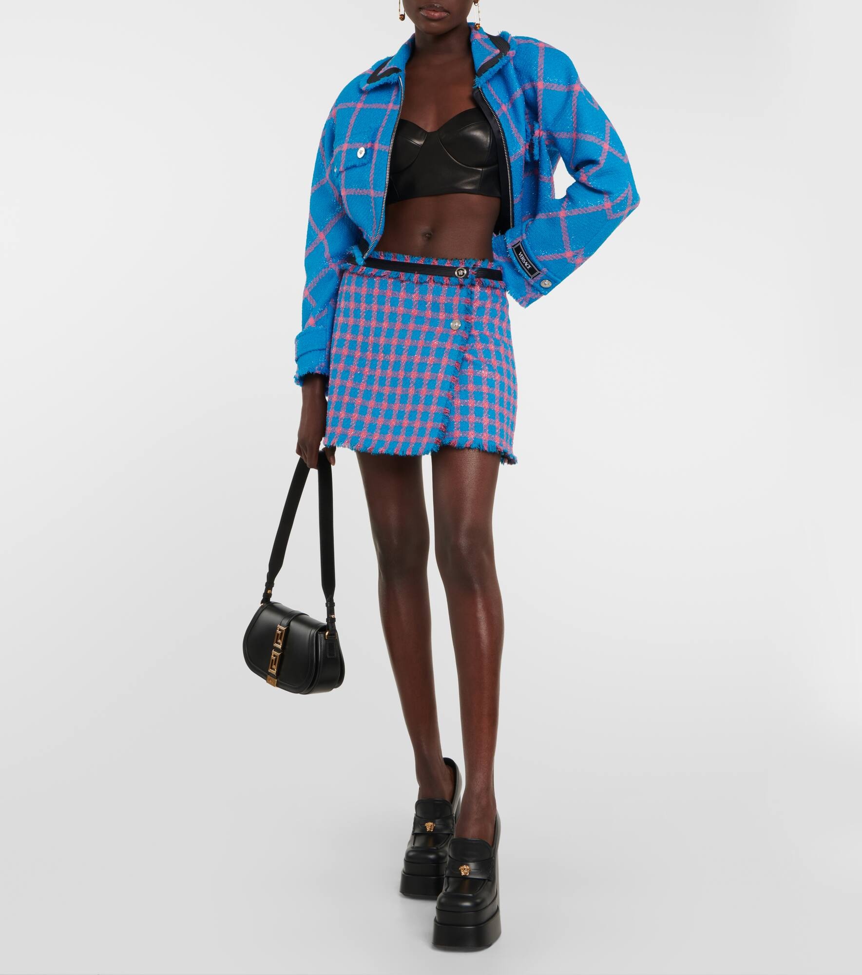 VERSACE Tweed miniskirt | mytheresa | REVERSIBLE