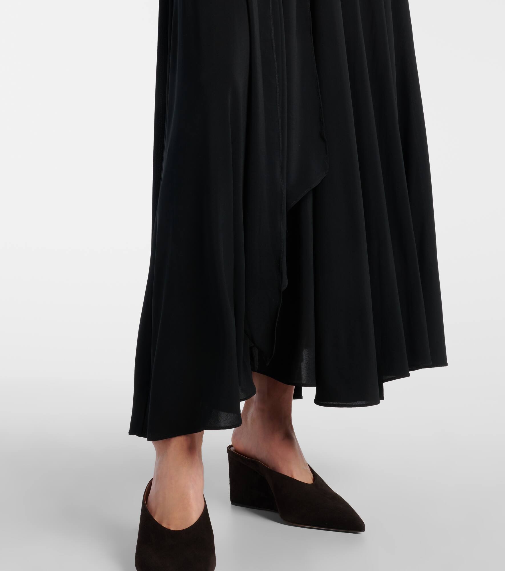 Cross draped gathered maxi dress - 6