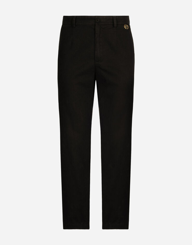 Coin detail cotton gabardine pants - 1