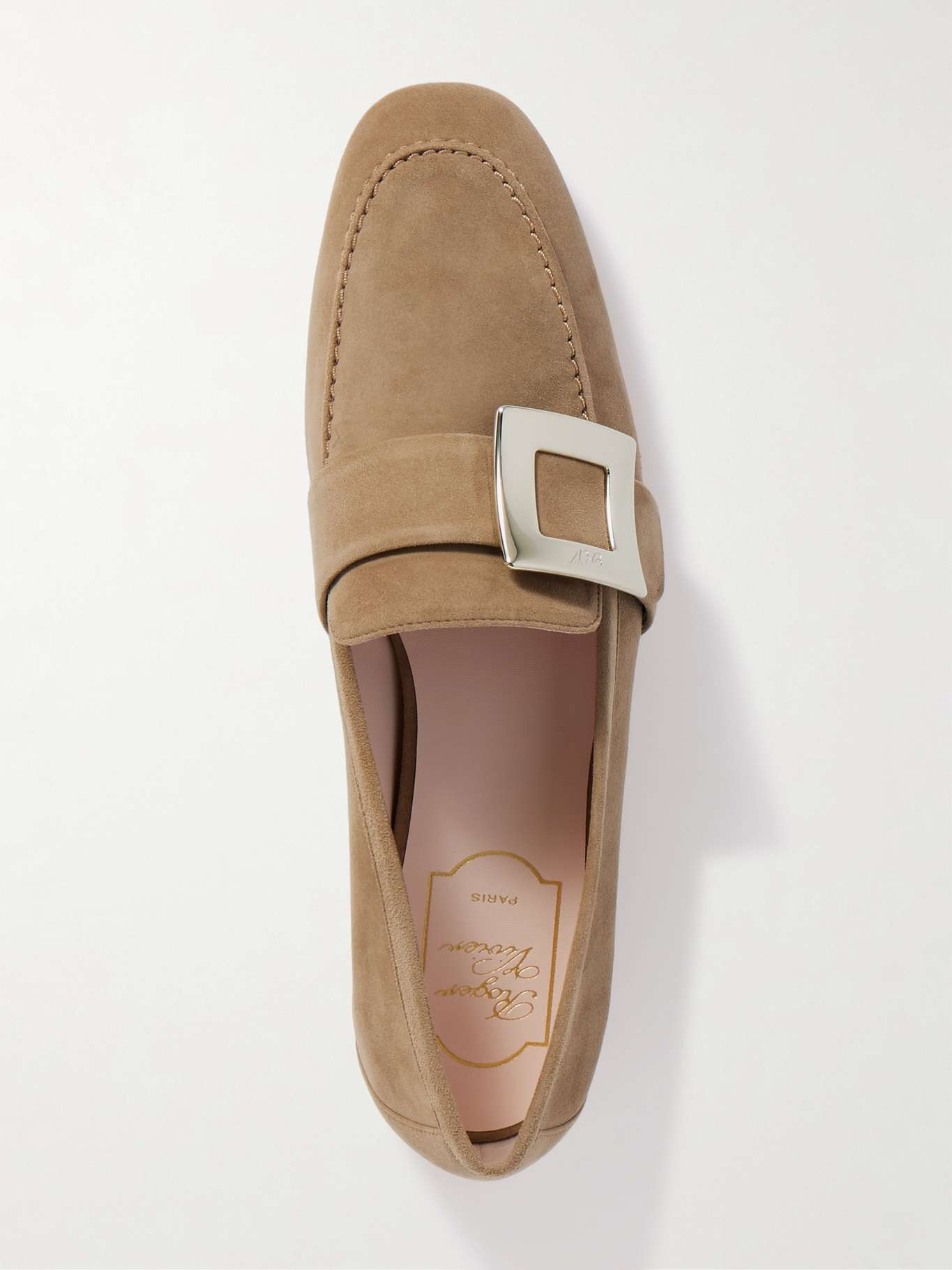 Buckled suede loafers Beige - 5