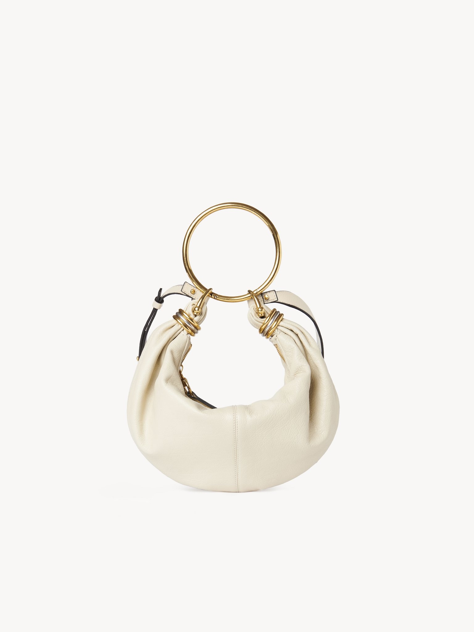 SMALL BRACELET HOBO BAG IN GRAINED LEATHER - 3