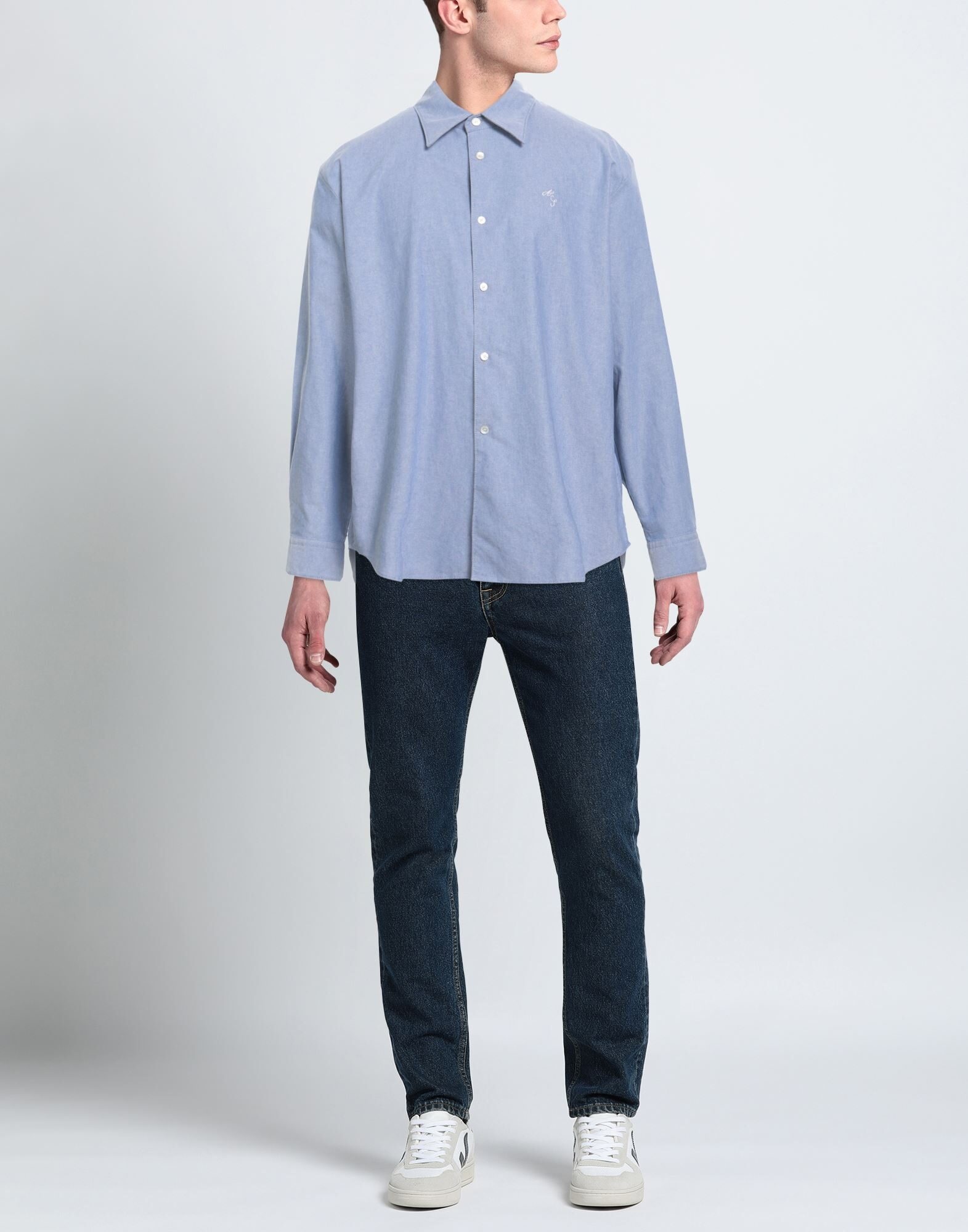 Light blue Men's Solid Color Shirt - 2