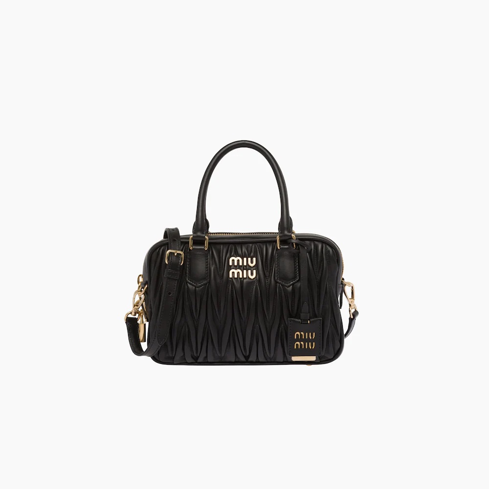 Matelassé nappa leather top-handle bag - 1