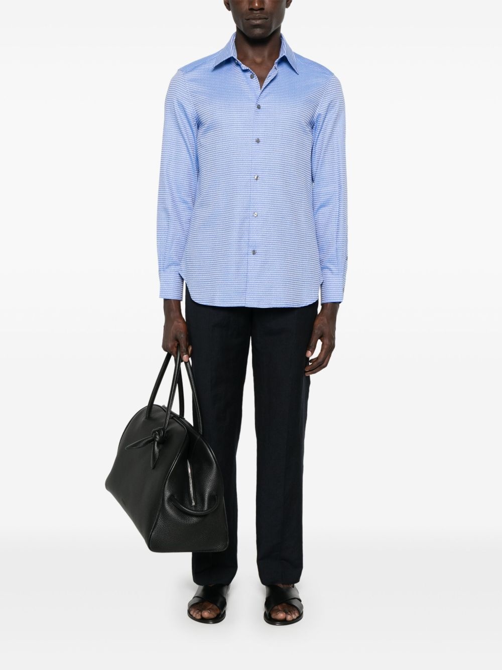 jacquard-logo cotton shirt - 2