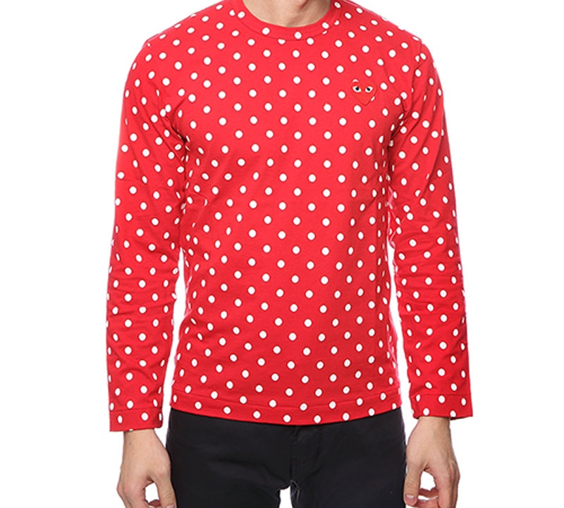 COMME des GARCONS PLAY Polka Dot Long Sleeves Tee 'Red' AZ-T166-051-3 - 3