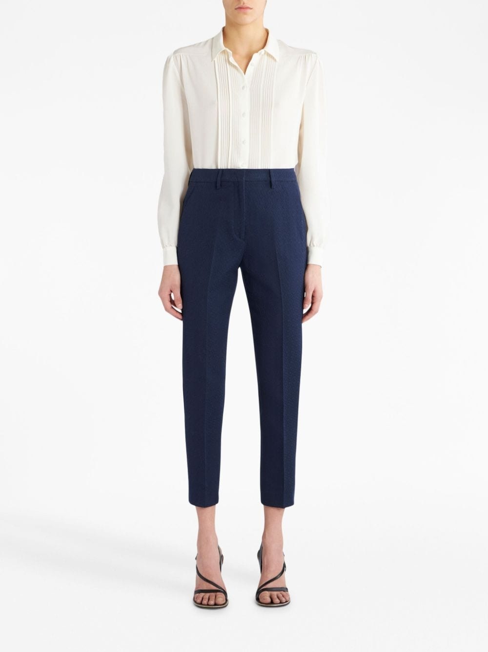 tapered-leg mid-waist trousers - 2
