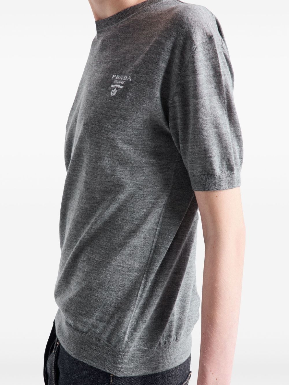 cashmere crew-neck knitted top - 4